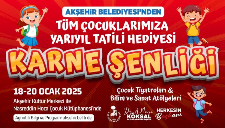 Çocukların Yarıyıl Tatili Hediyesi Akşehir Belediyesinden