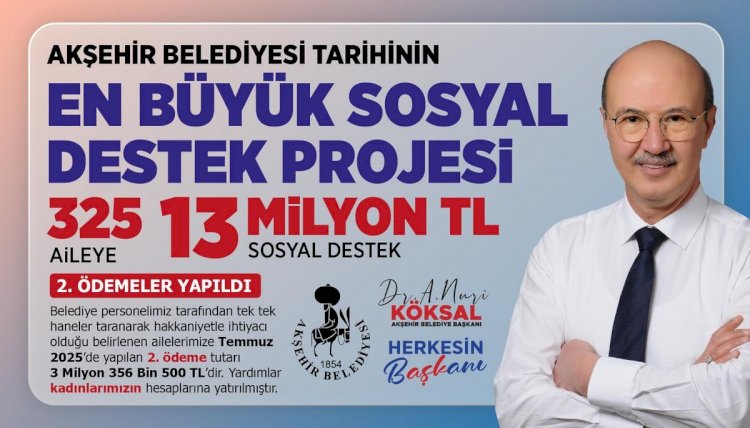Akşehir Belediyesi’nden Tarihi Destek: İkinci Taksit Ödemeleri Yapıldı