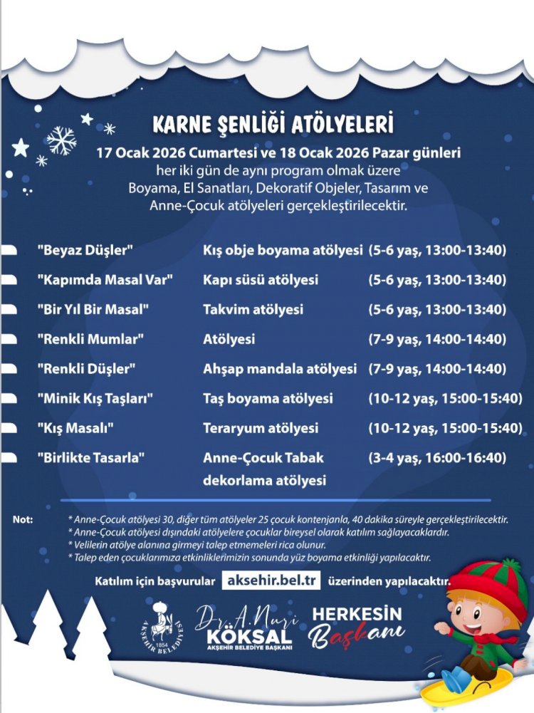 Akşehir Belediyesi’nden Çocuklara Karne Şenliği